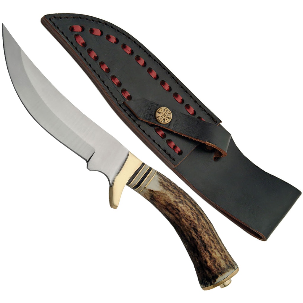 High Country Glide Hunting Knife - Brass & Stag