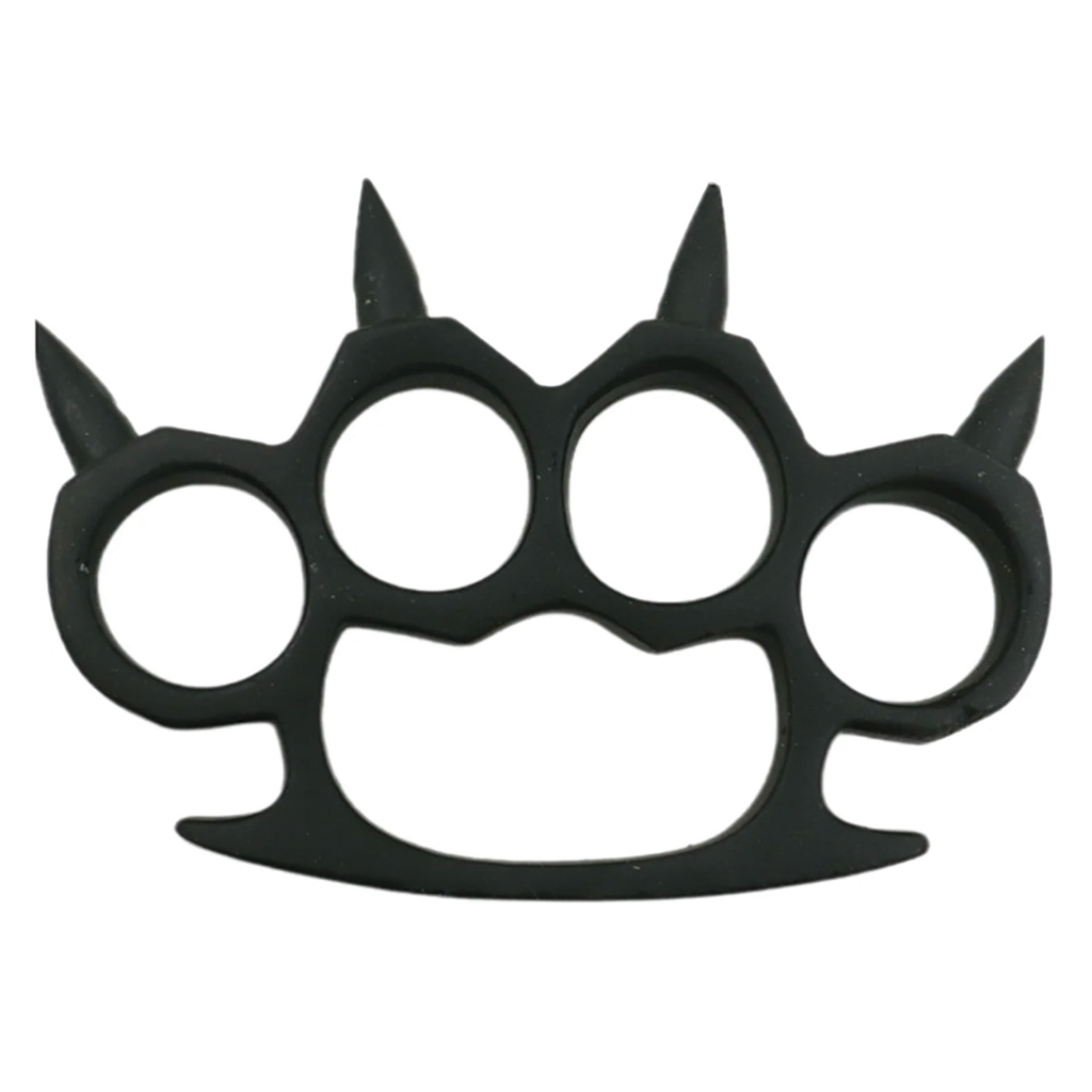 Shadow Crest Ridge-Guard Spiked Knuckle Duster - Matte Black