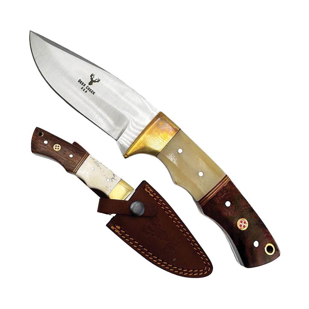 Heritage Mosaic Full-Tang Hunting Knife - Bone & Rosewood