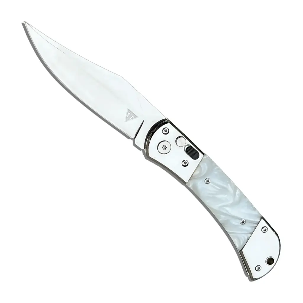 White-Tie Gentleman Automatic Knife - Pearl Steel
