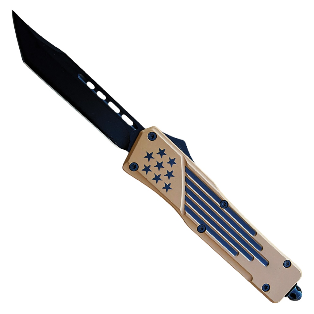 Frontline Oath Tactical OTF Knife - Tan USA Flag