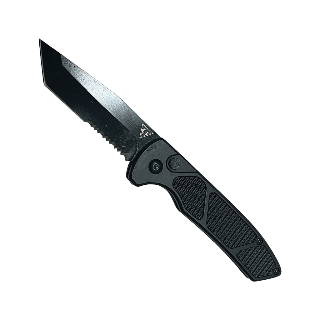 Vanguard Stealth Button-Deploy Tactical Automatic Knife - Black Tanto