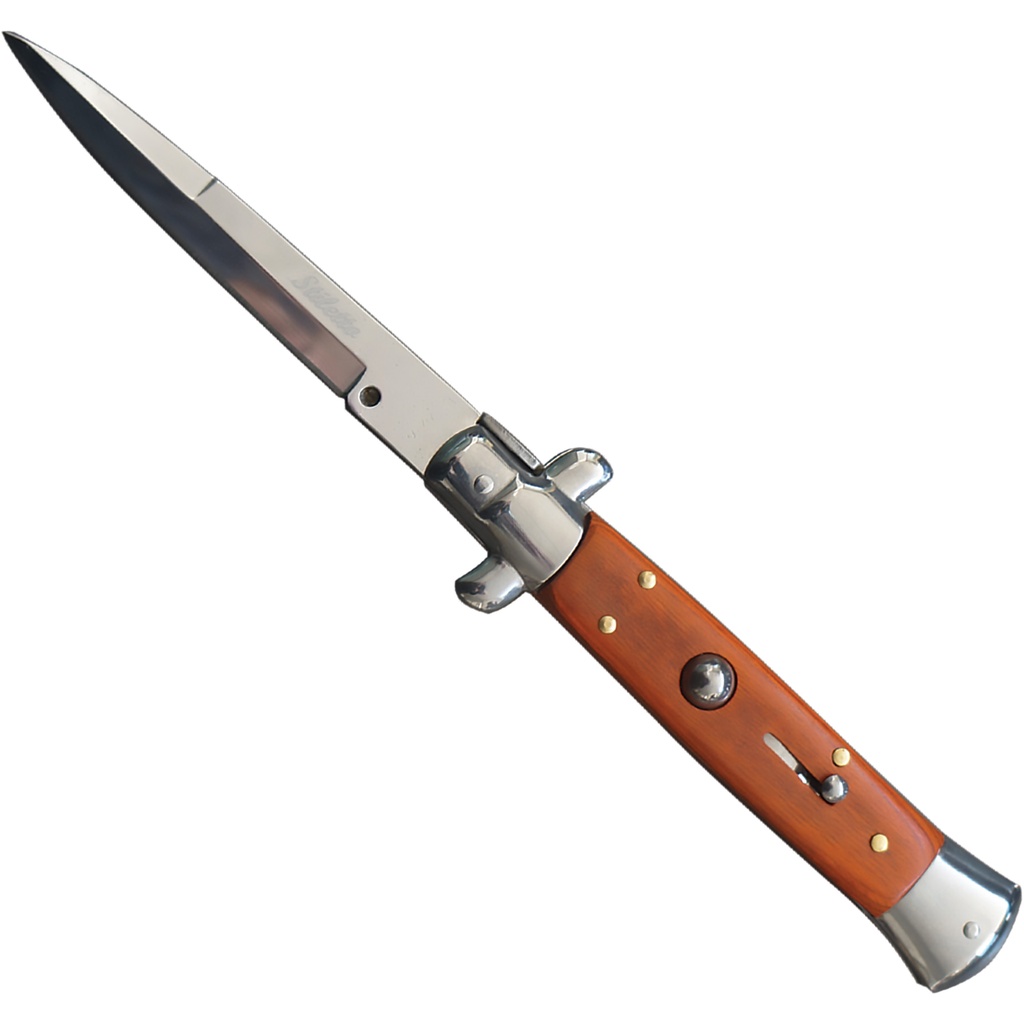 Godfather Heritage Quick-Deploy Stiletto Switchblade - Wood