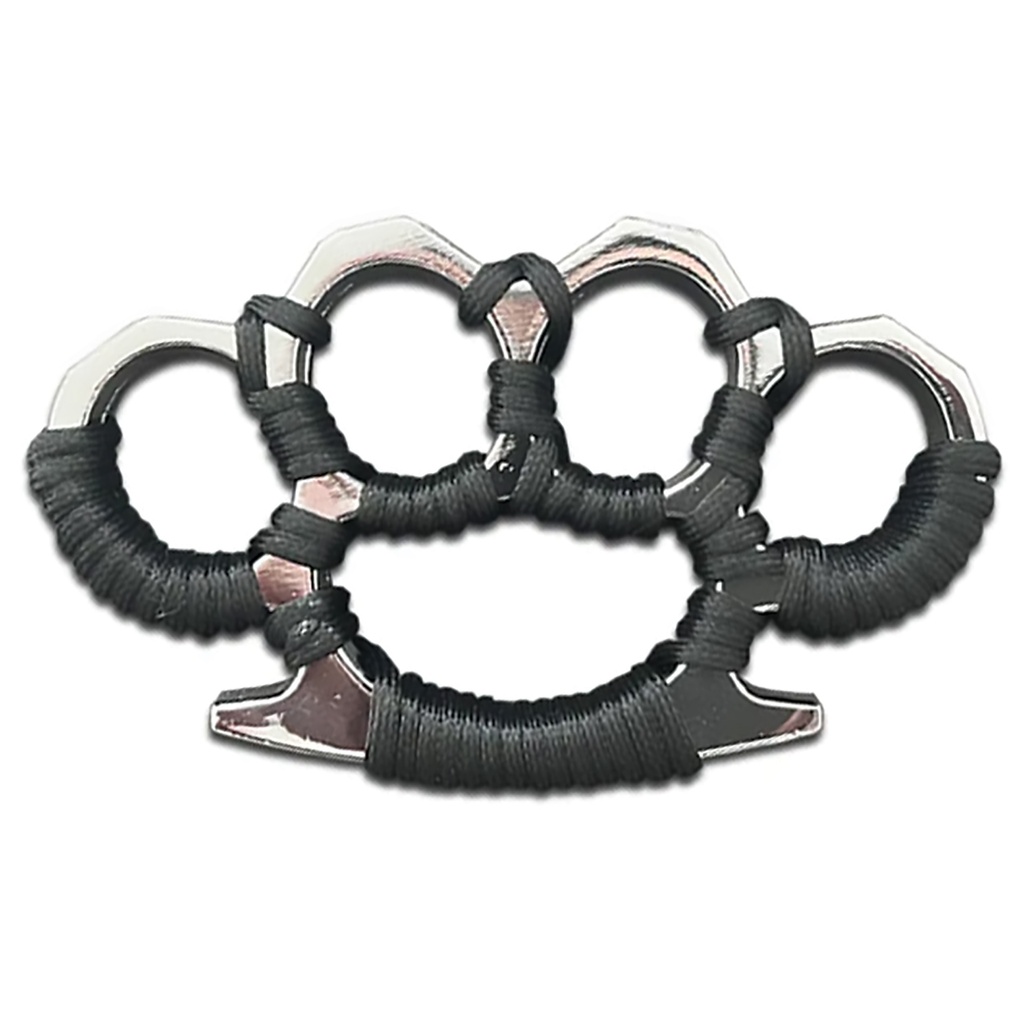 GripMaster Cord-Wrapped Control Brass Knuckles - Silver