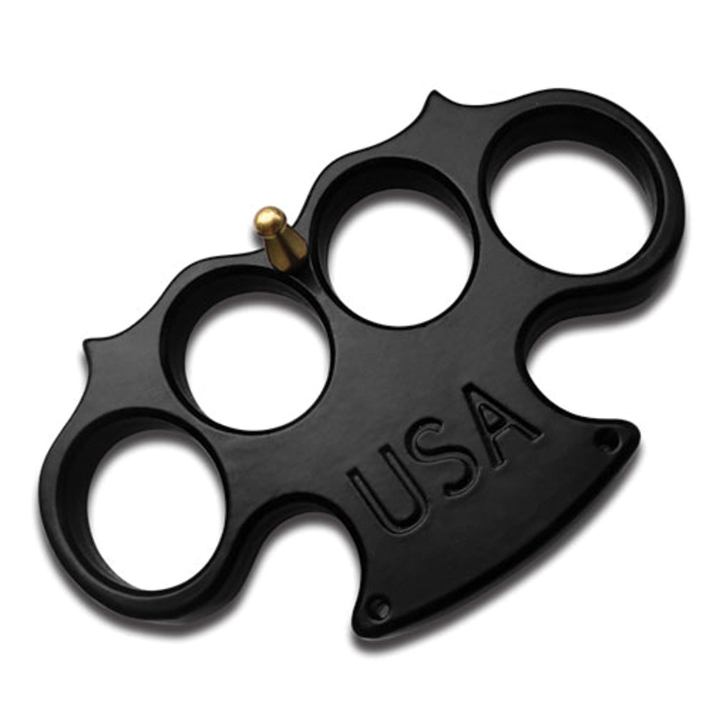 Patriot Mark Belt-Buckle Convertible Brass Knuckles - Black