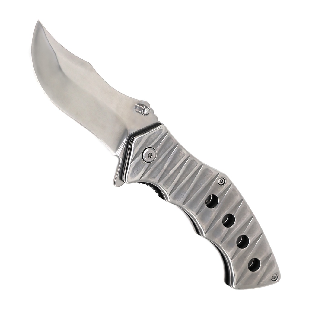 Monochrome Mirror Quick-Deploy Spring Assisted Knife - Chrome