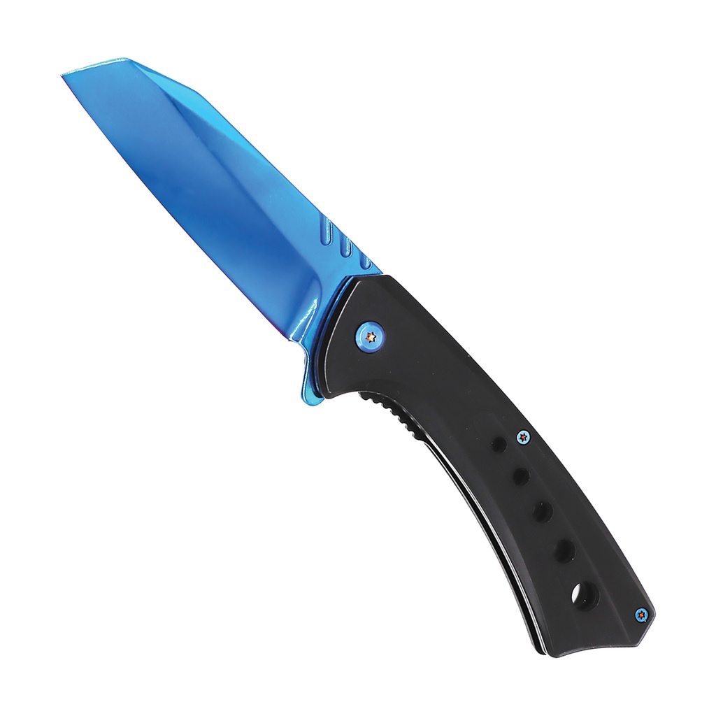 Lustrous Edge Quick-Deploy Spring-Assisted Knife - Electric Blue