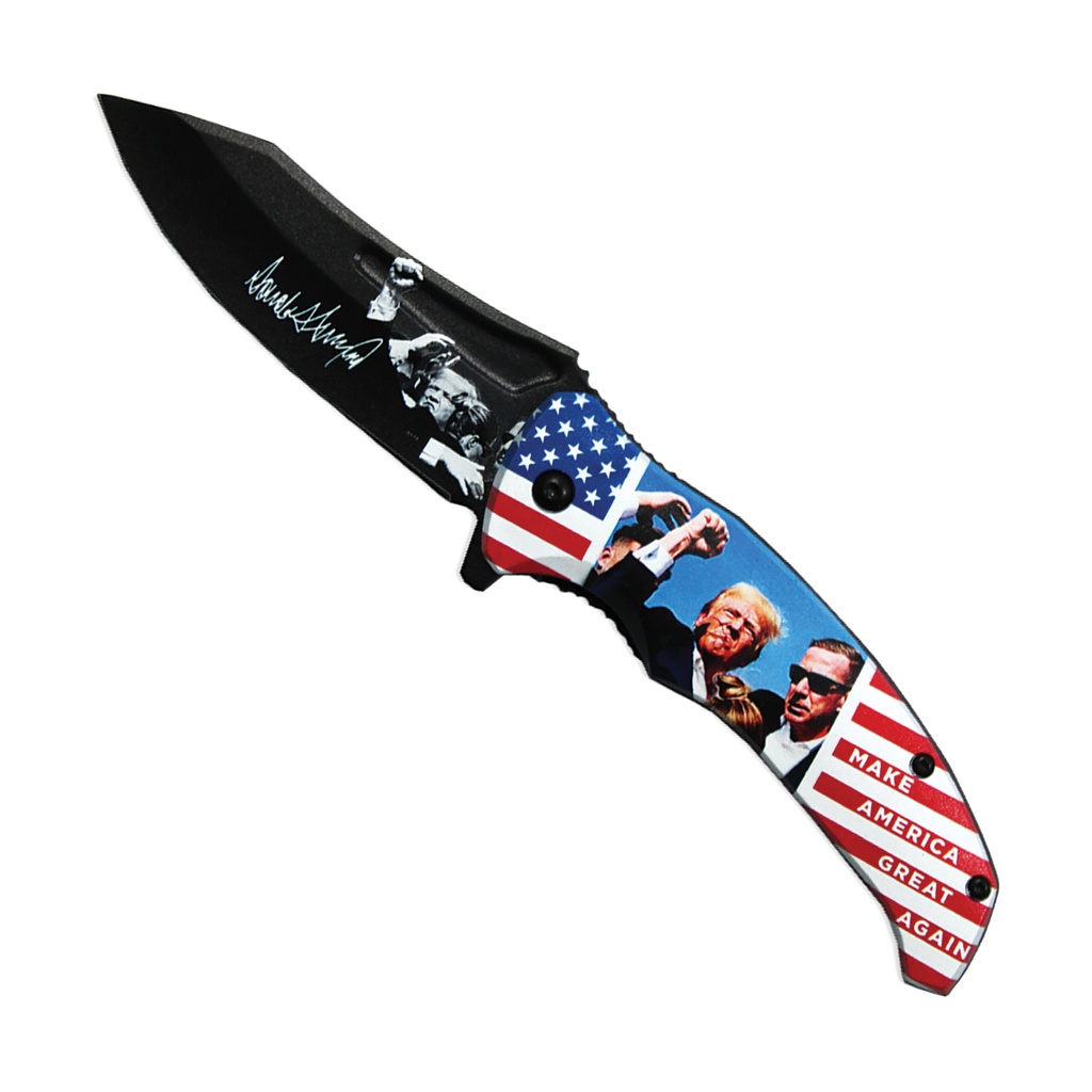 Patriot Rally Commemorative Spring Assisted Knife - Matte Black