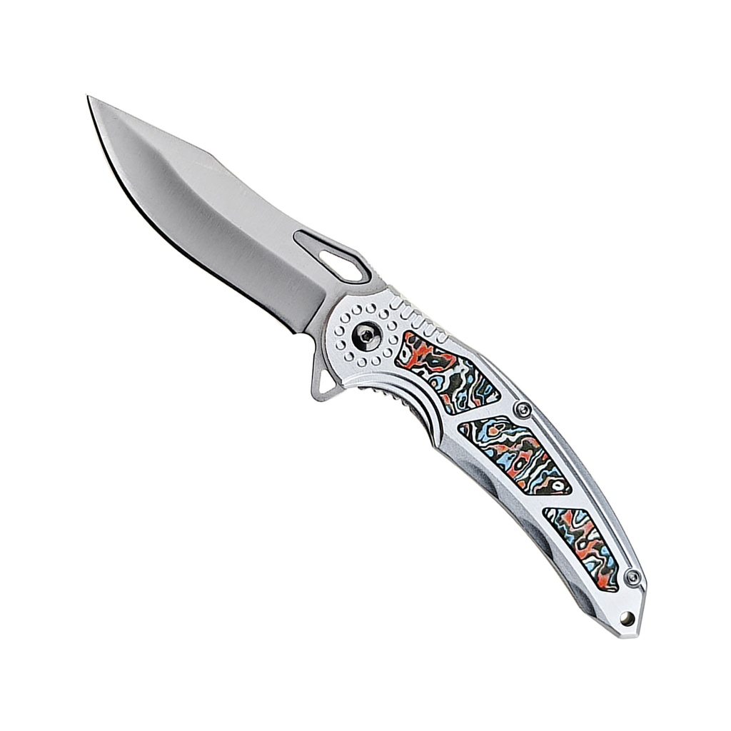 Ember Tide Quick-Deploy Assisted Opening Knife - Red Aluminum Inlay