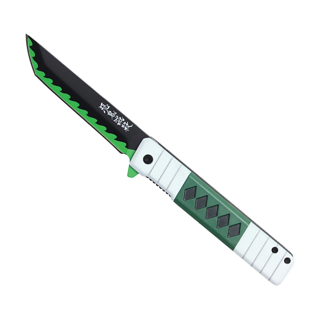 Ancient Glyph Quick-Flip Assisted Pocket Knife - Green