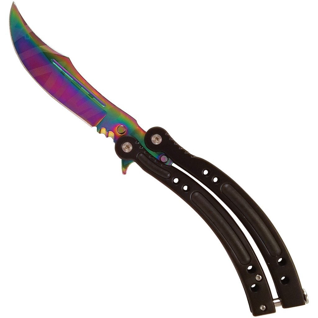 Skins Iridescent Butterfly Knife - Rainbow TiNi