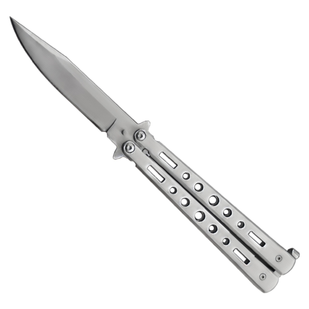 AerialFlow Air-Balanced Butterfly Knife - Silver Steel