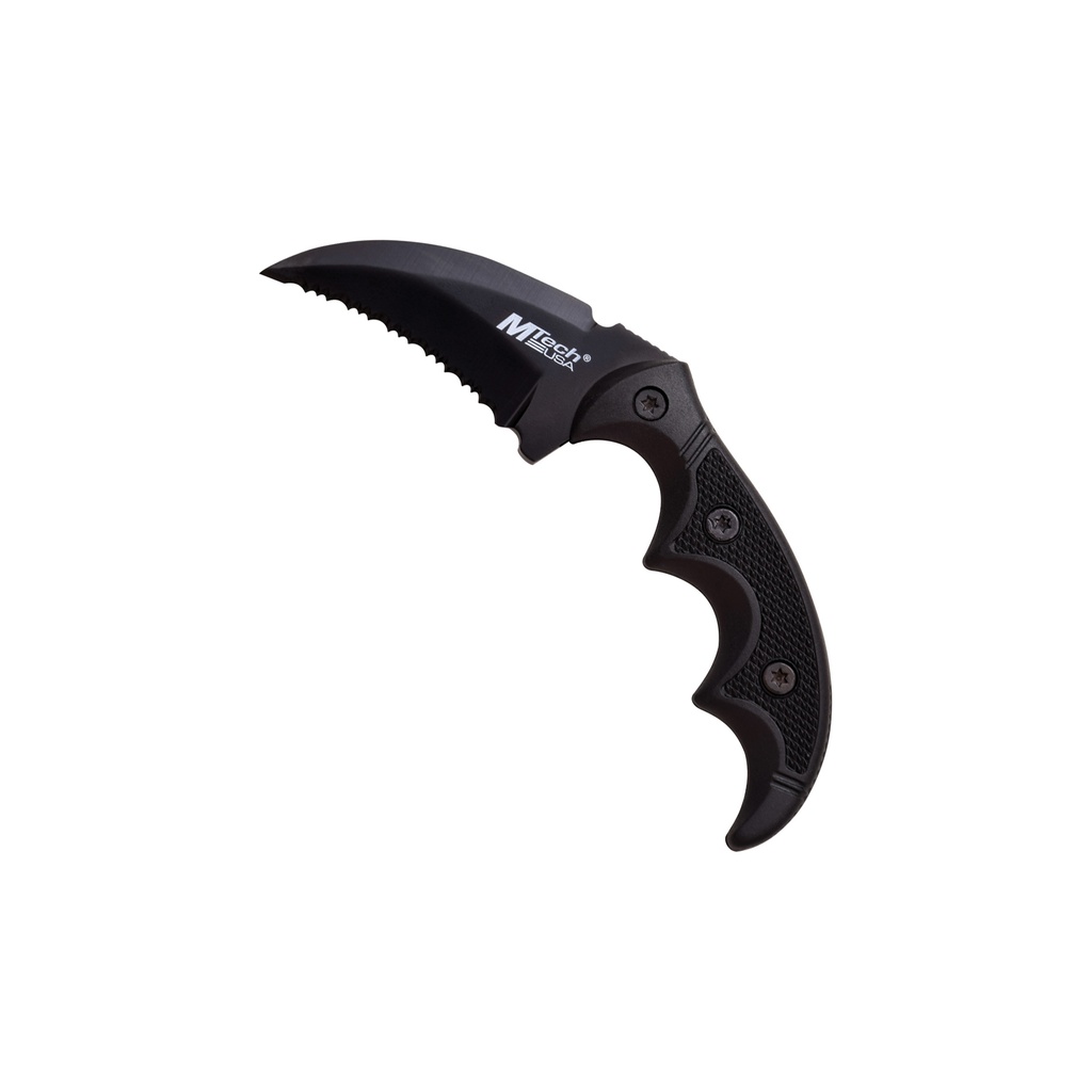 Micro Talon Blackout + Fixed Blade Karambit Knife - Matte Black