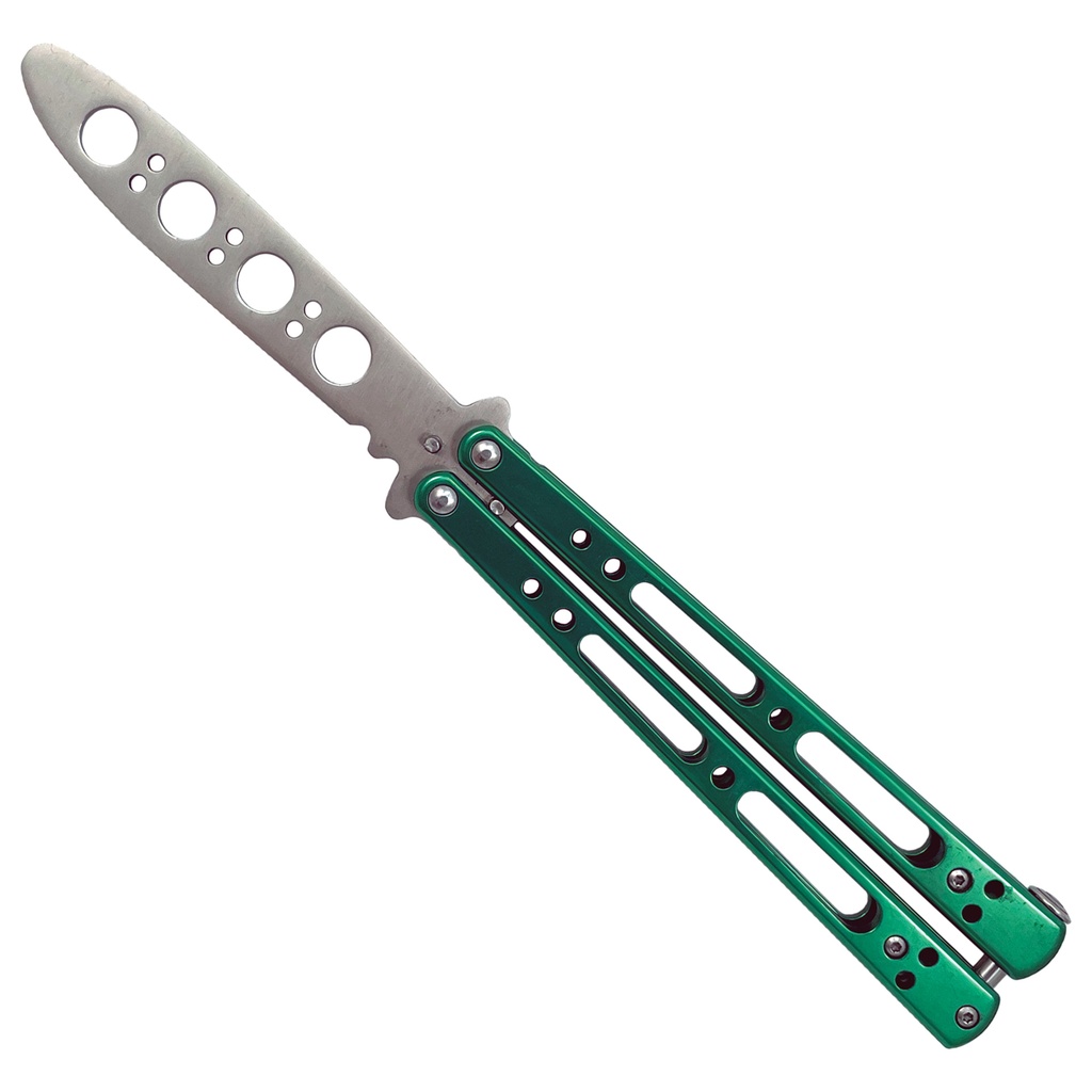 Spring-Latch Precision Balisong Trainer - Green Anodized
