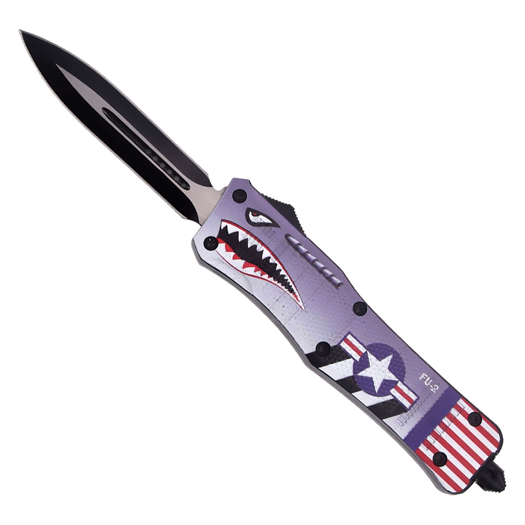 Shark Bomber Patriot-Edition OTF Knife - Matte Gray
