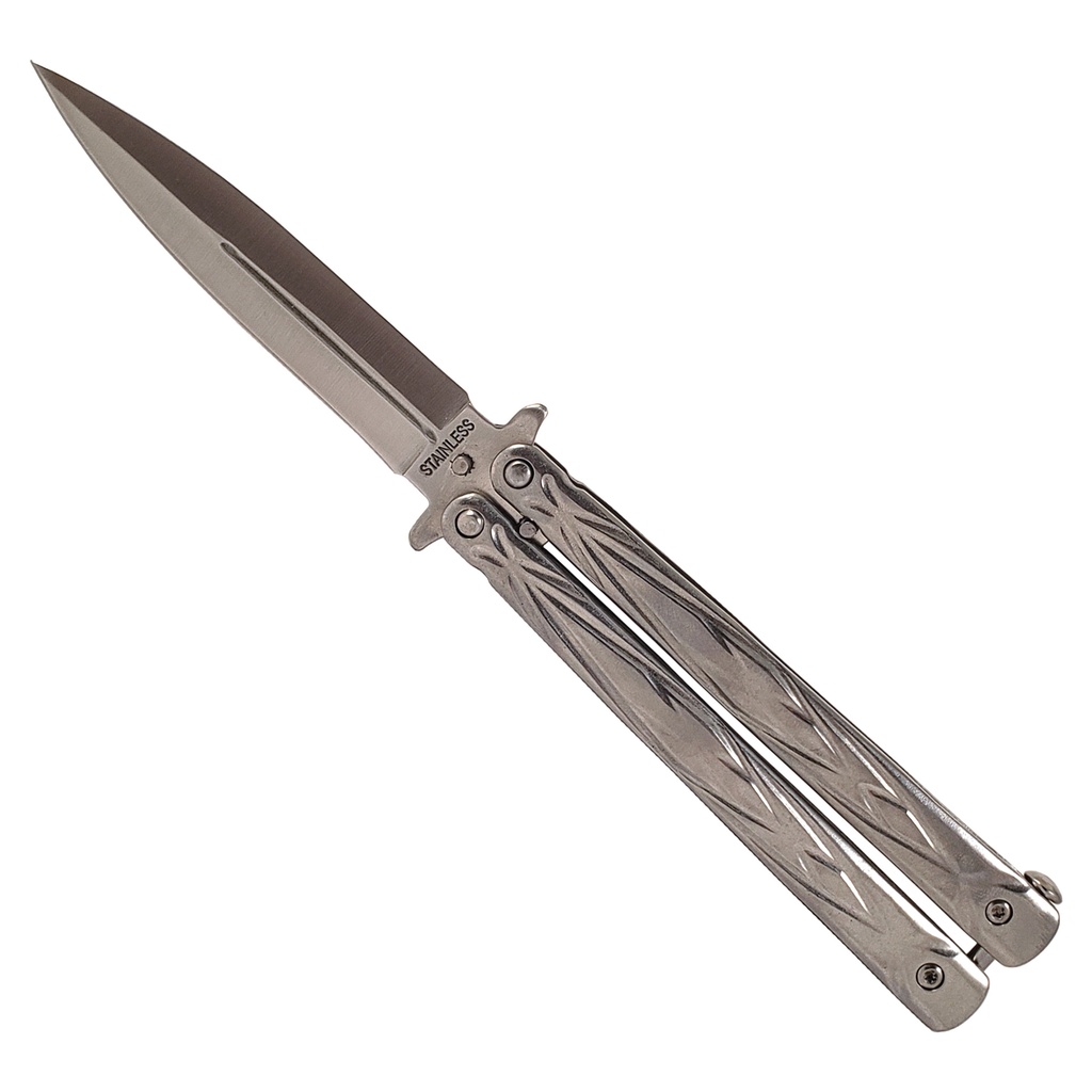 Twin-Edge Balance Butterfly Knife - Matte Silver