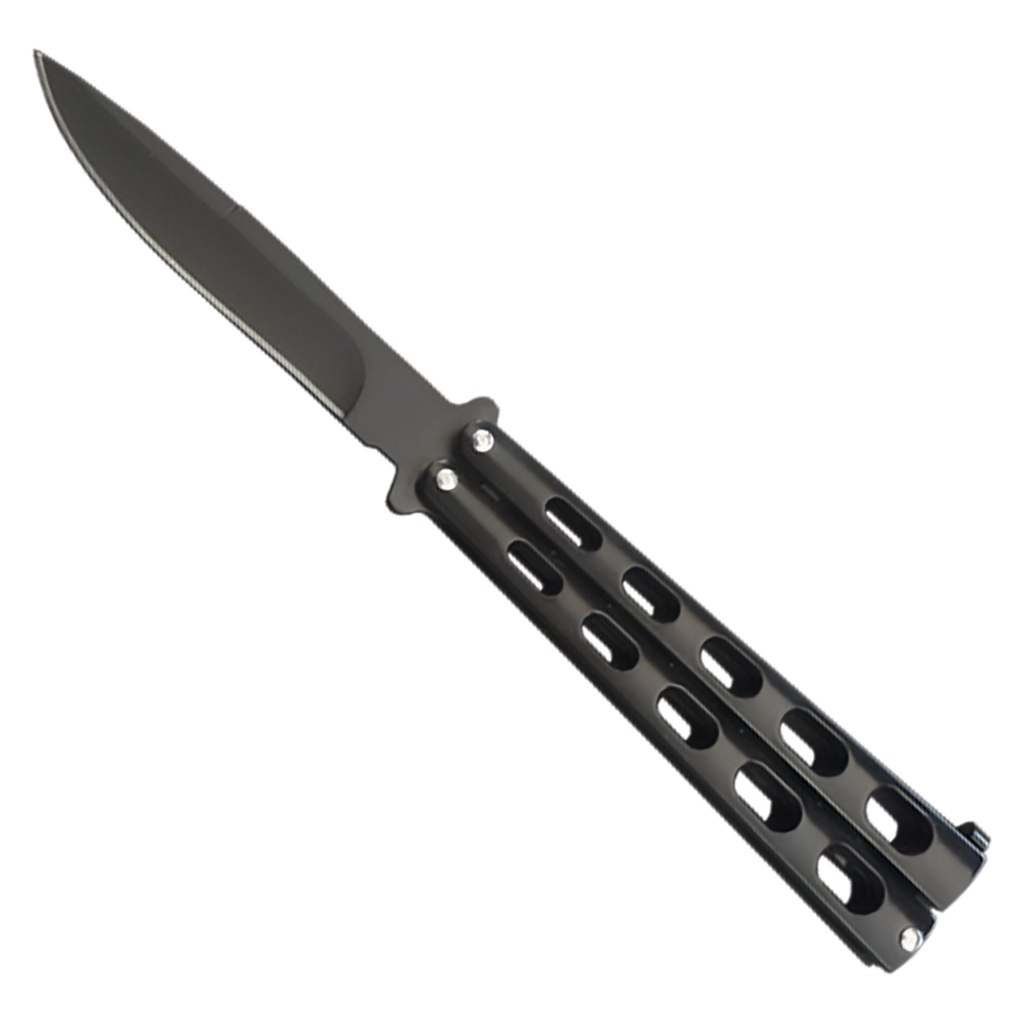 Oval-Flow Stealth Balisong Butterfly Knife - Matte Black
