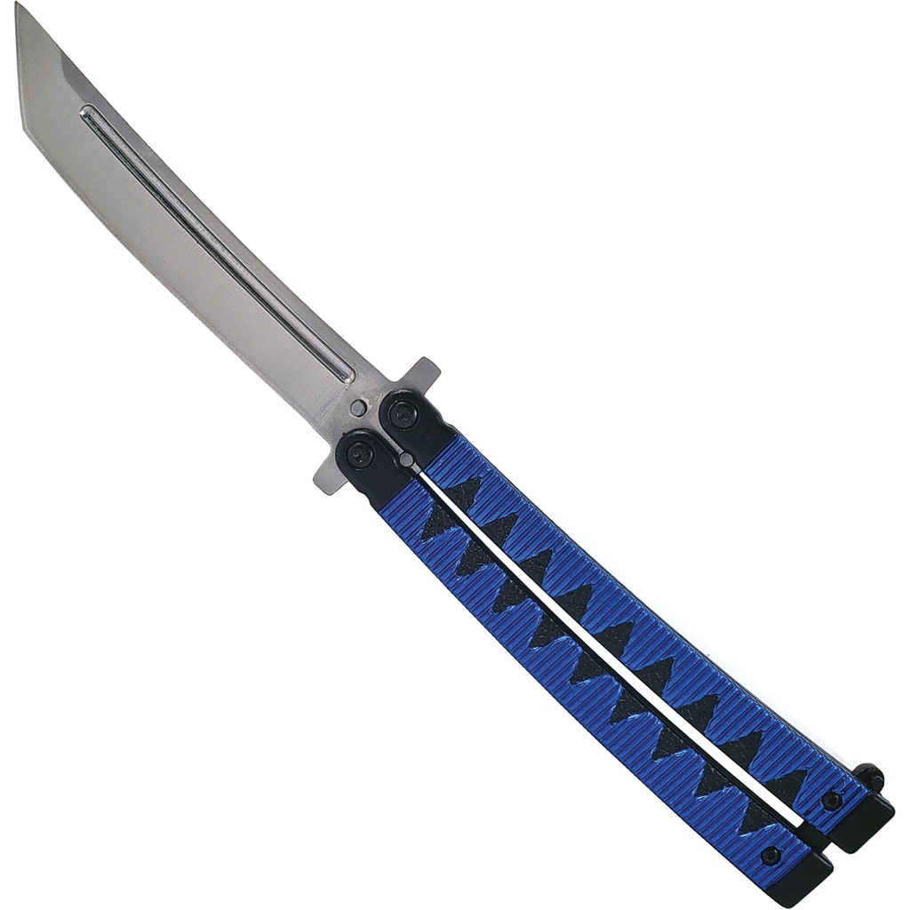 Katana-Wrap Tsuka Precision Butterfly Knife - Electric Blue