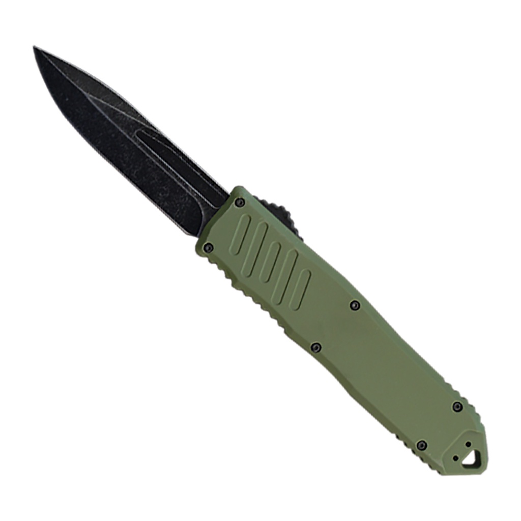 Frontline Precision Clip Point OTF Knife - Green Handle