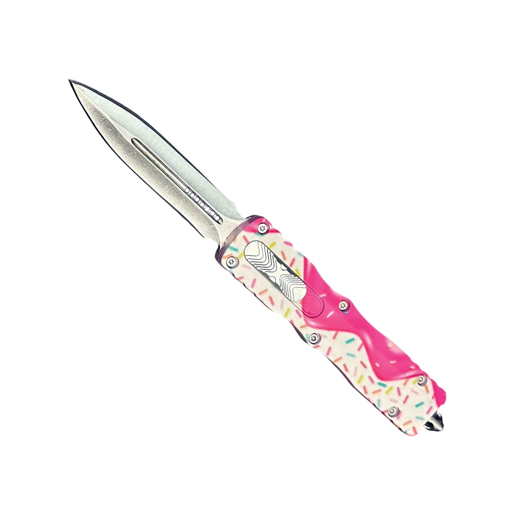 Frosted Flash OTF Automatic Knife - Pink Icing