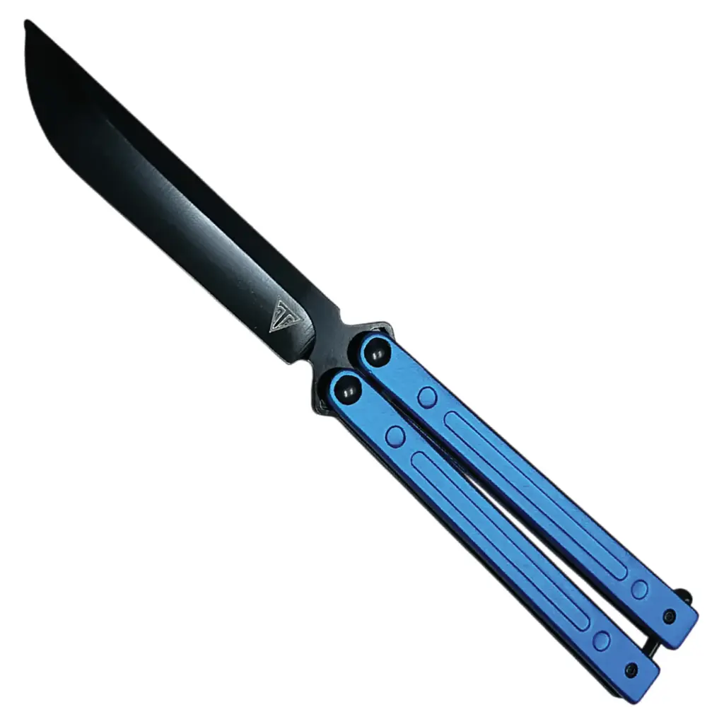 Channel Flow Ball-Bearing Butterfly Knife Trainer - Blue Aluminum