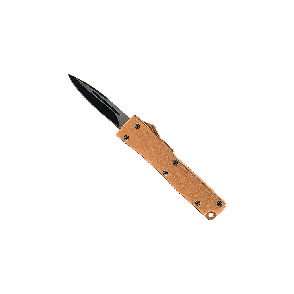 Goldstrike Front-Button Micro OTF Knife - Gold Aluminum