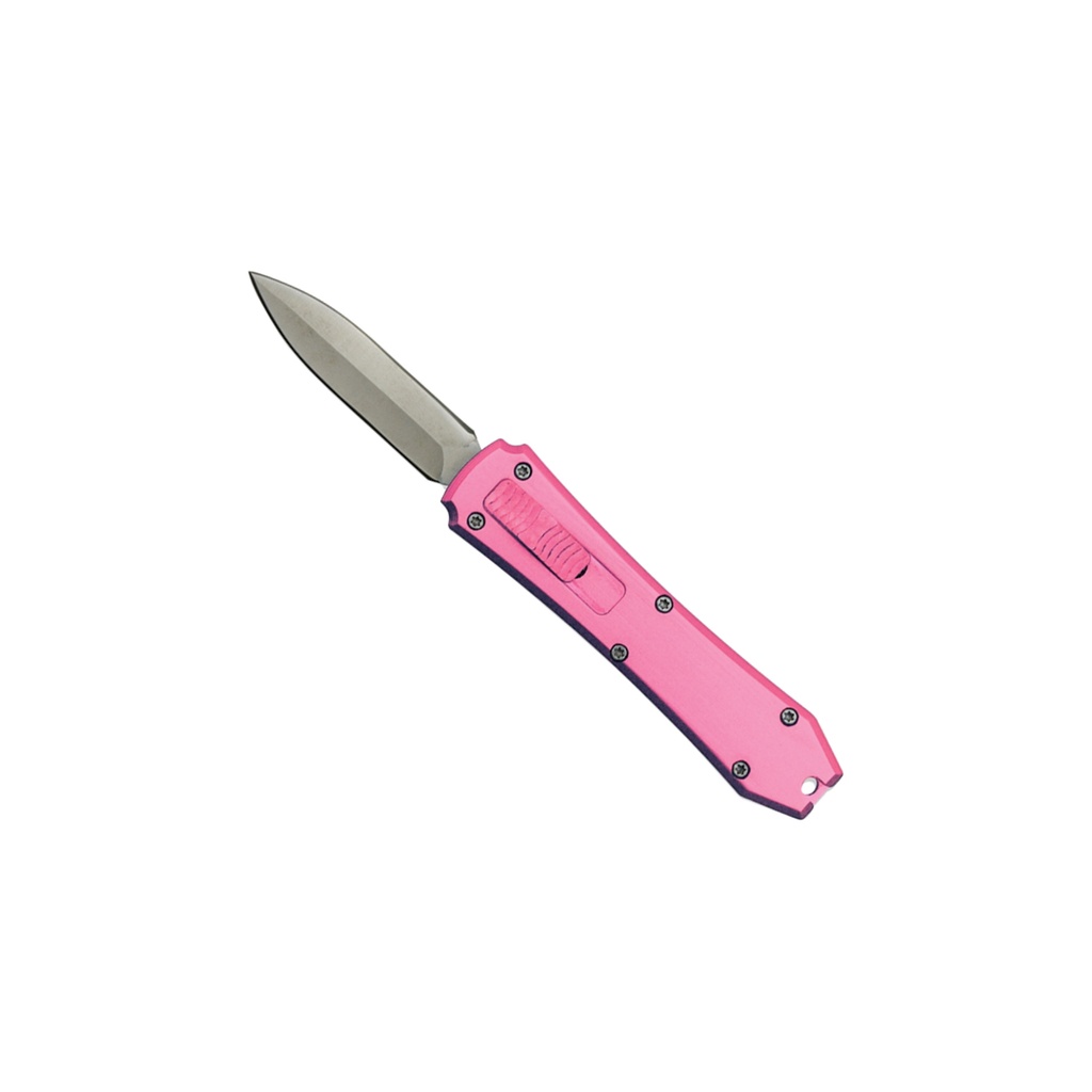 Blush Slide Pocket-Ready Mini OTF Knife - Pink Aluminum