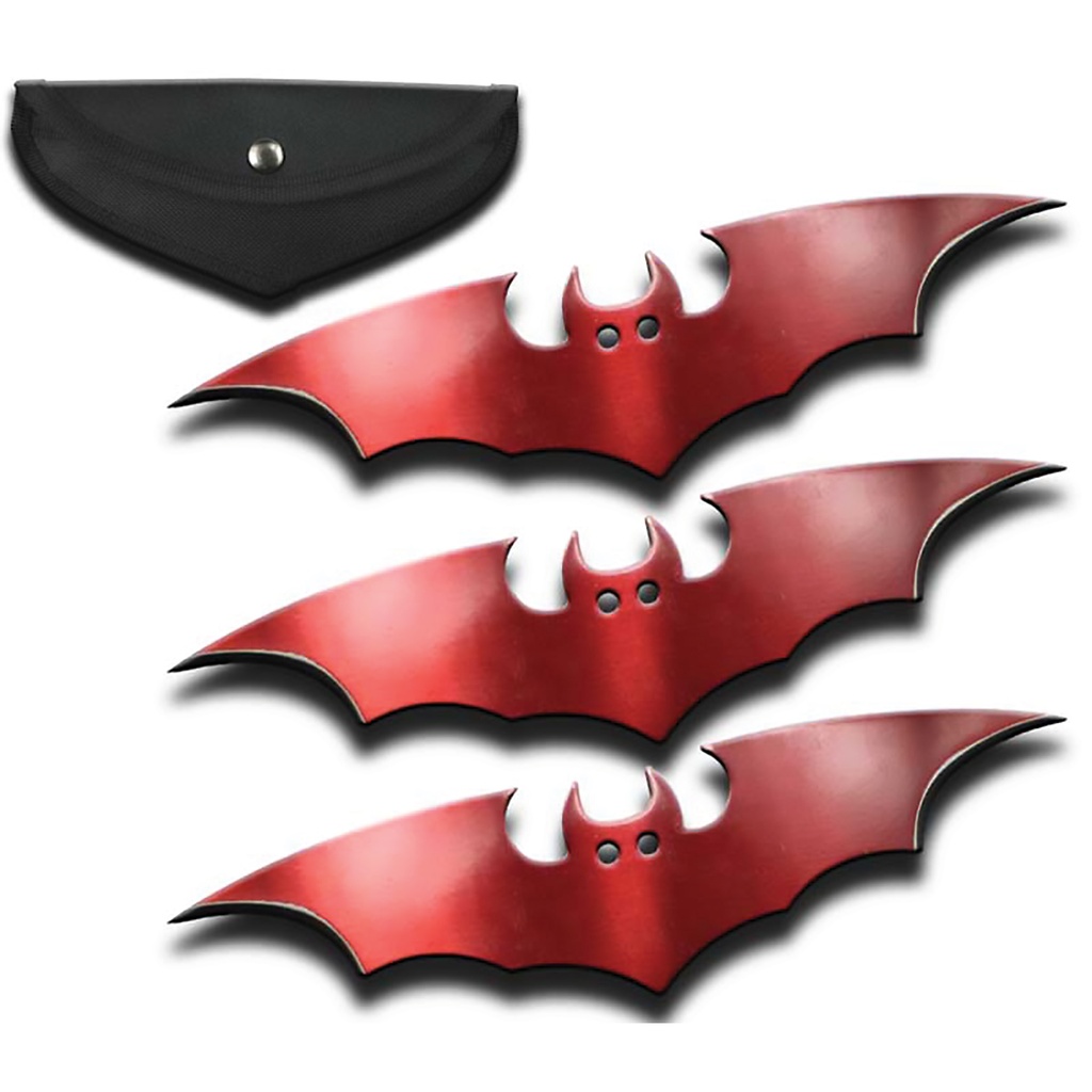 Crimson Wing Balanced Throwing Knives Set - Red