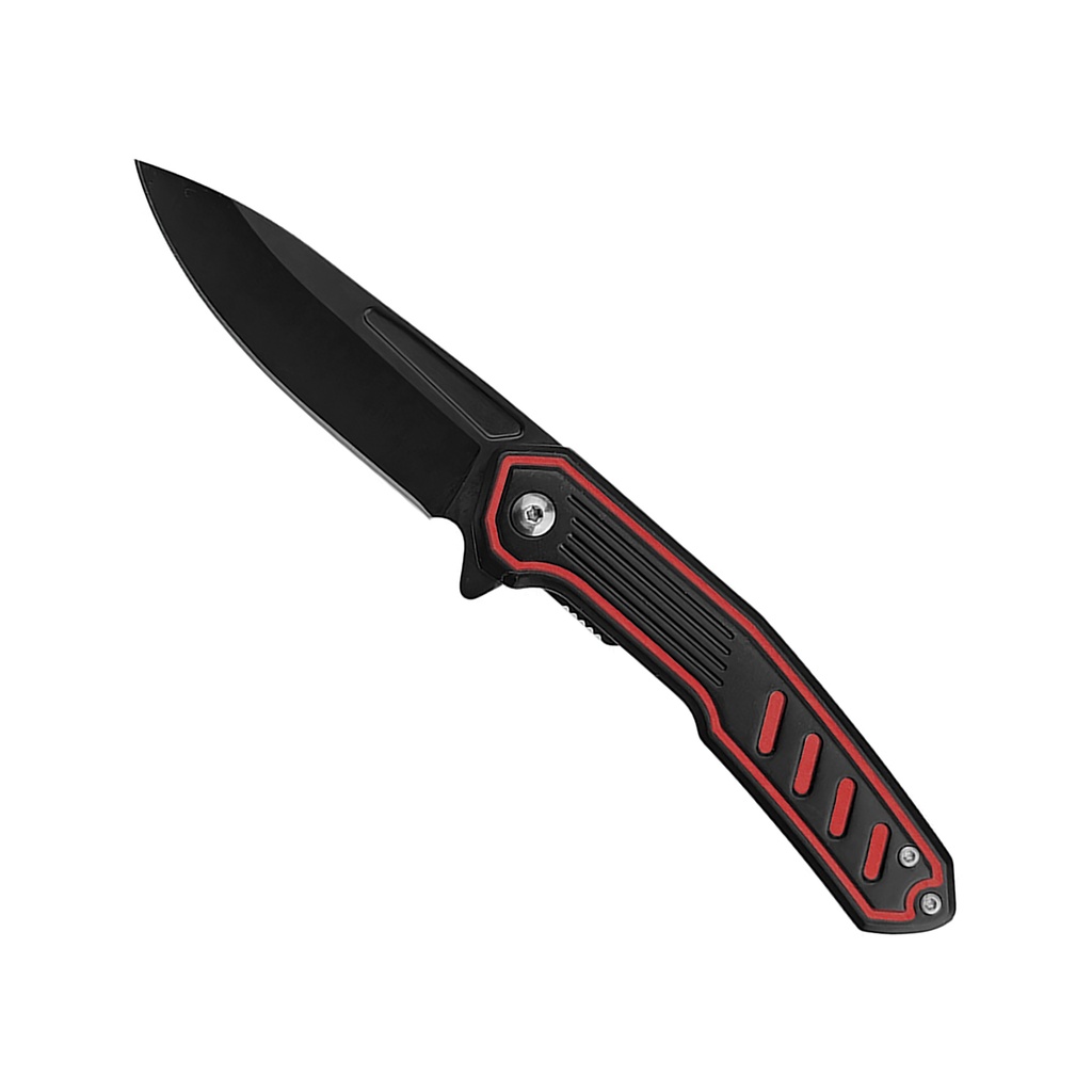 Crimson Edge Quick-Deploy Assisted Opening Knife - Black & Red Aluminum