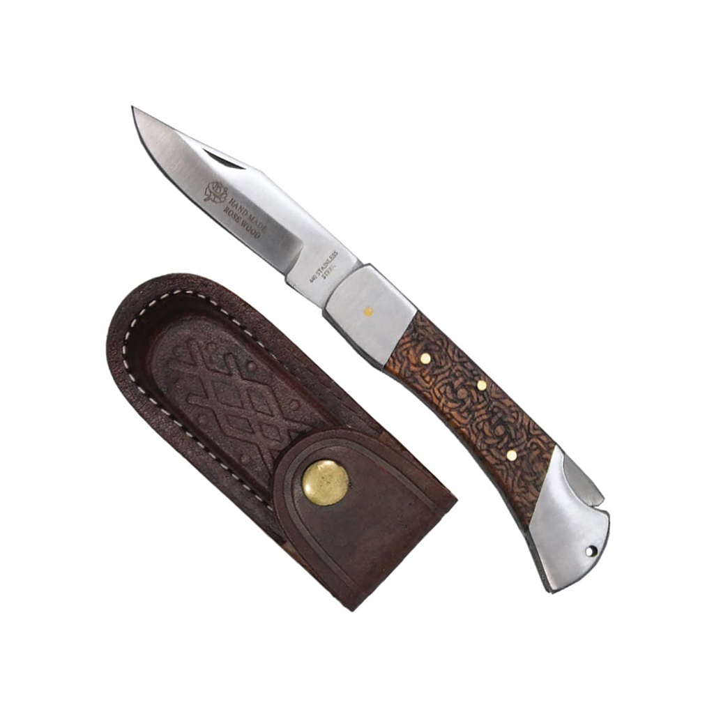 Heritage Clip Point Lockback Folding Knife - Rosewood