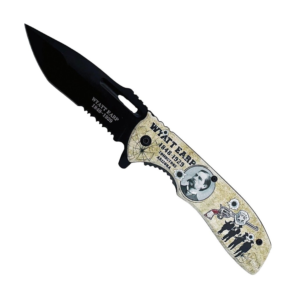 Frontier Lawman Quick-Deploy Assisted Pocket Knife - Printed Aluminum