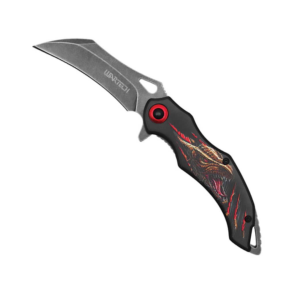 Inferno Dragon Talon Quick-Deploy Spring Assisted Pocket Knife - Stonewash Steel