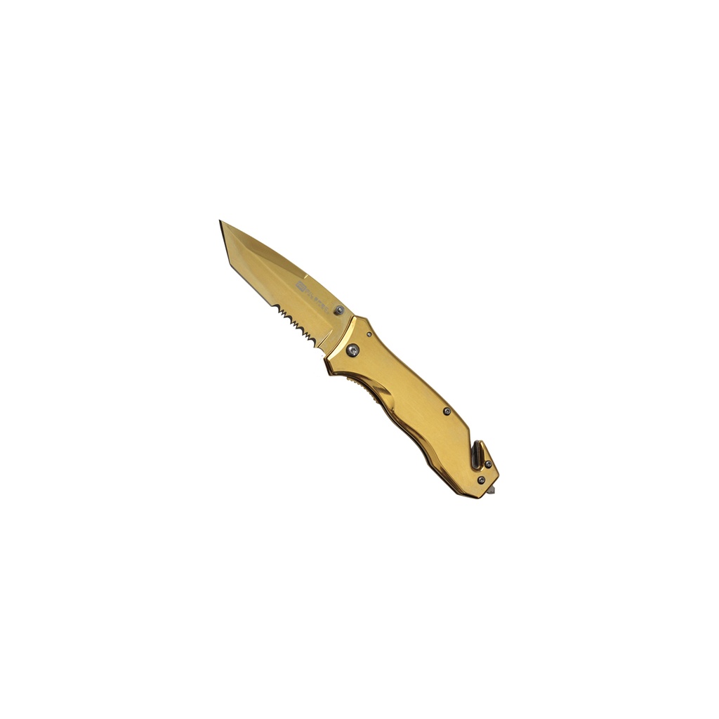 Auric Breach Quick-Deploy Spring Assisted Knife - Gold Tanto