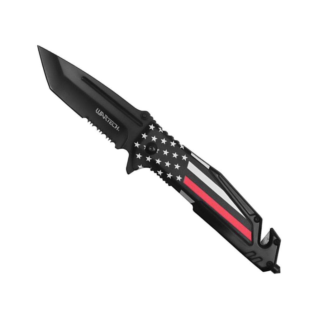 Stars & Stripes Rapid-Deploy Spring-Assisted Pocket Knife - Matte Black