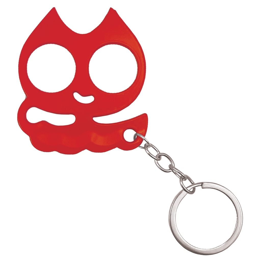 Crimson Cat Quick-Access Self-Defense Keychain - Red