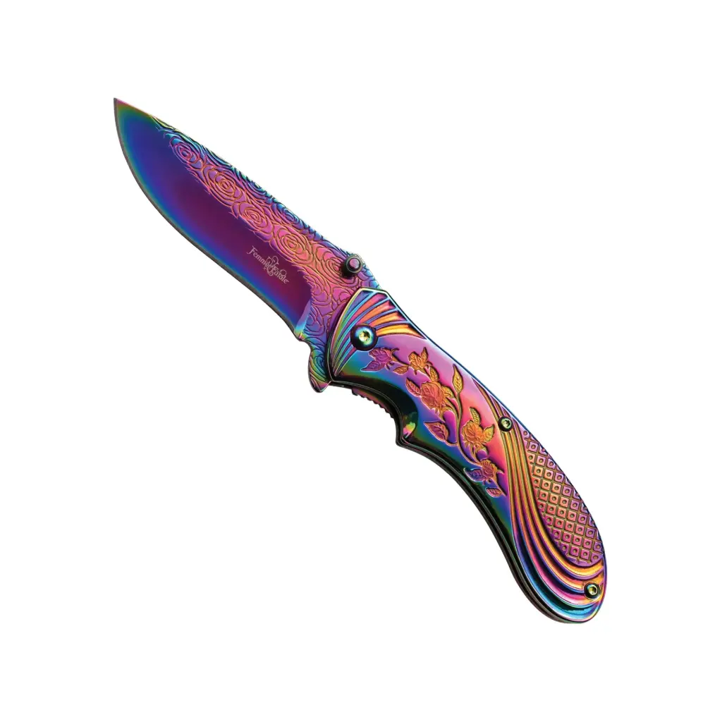 Prism Siren Quick-Assist Pocket Knife - Rainbow Titanium