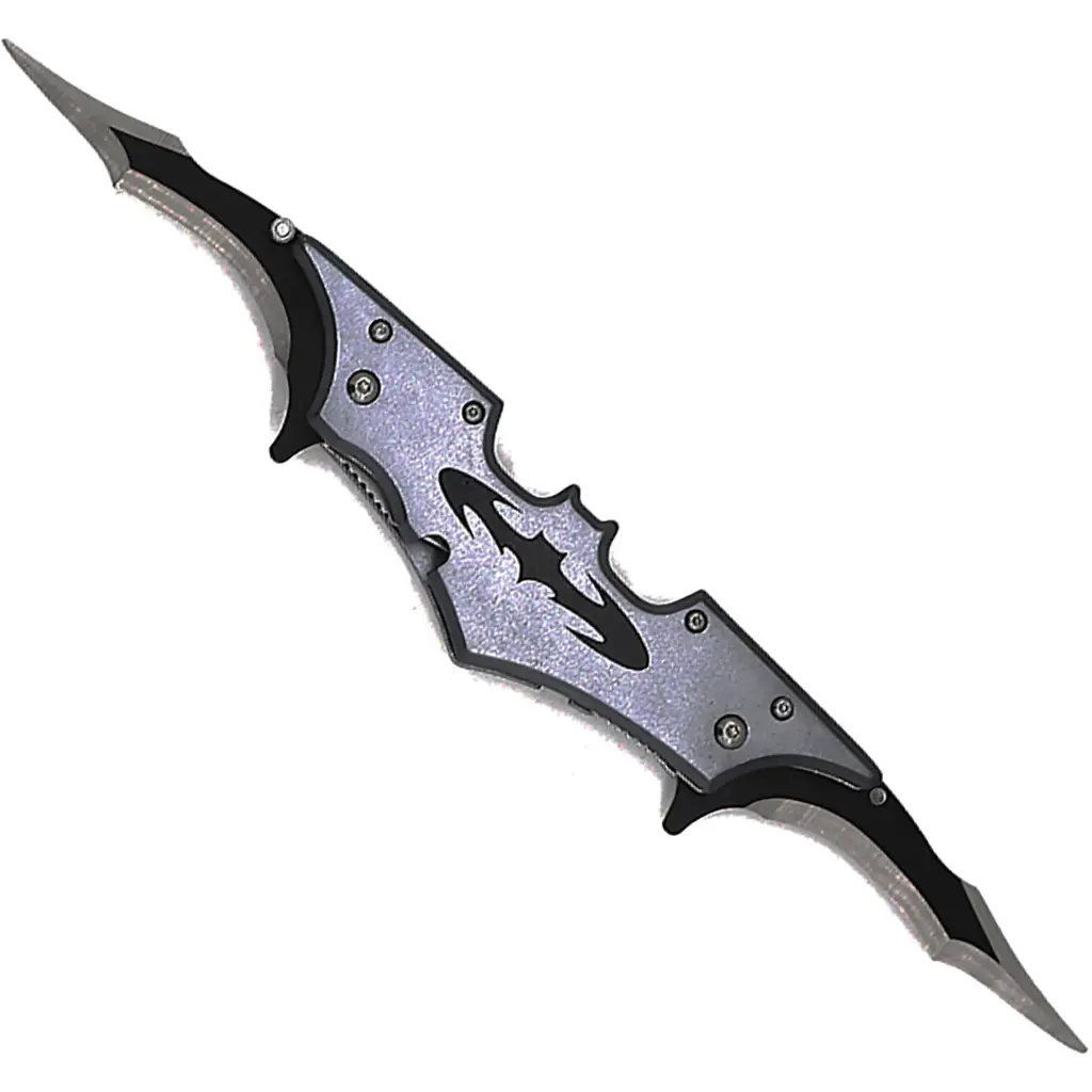 Batwing Dual-Edge Assisted Opening Knife - Gray Aluminum