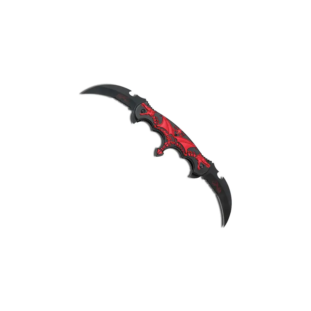 Red Dragon Dual Spring-Assisted Knife - Black Aluminum