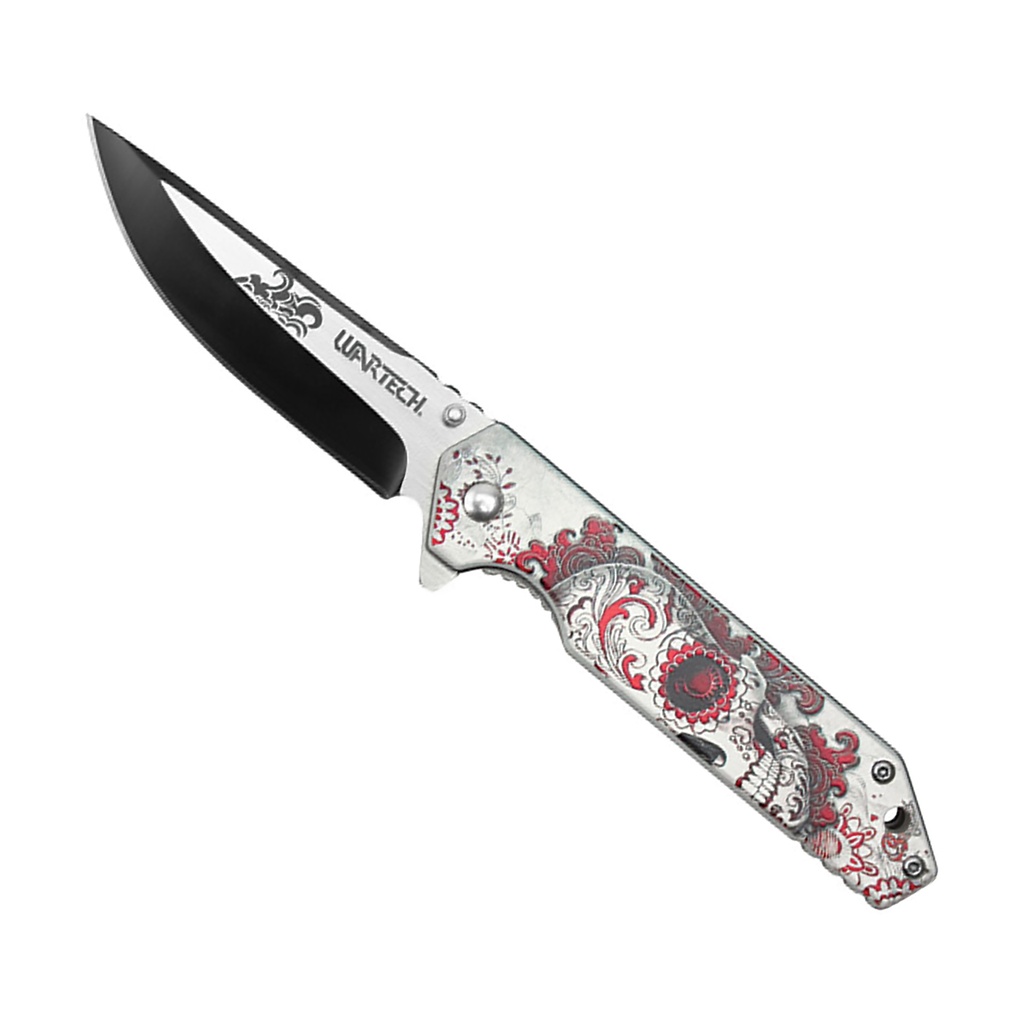 Elegante Calavera Festival Assisted Opening Knife - Crimson Metal