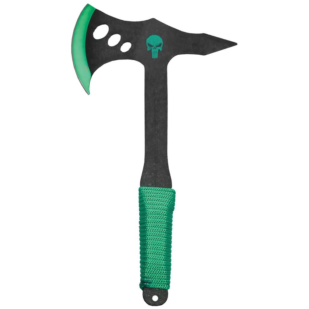 Grim Velocity Skull Throwing Axe - Green Black