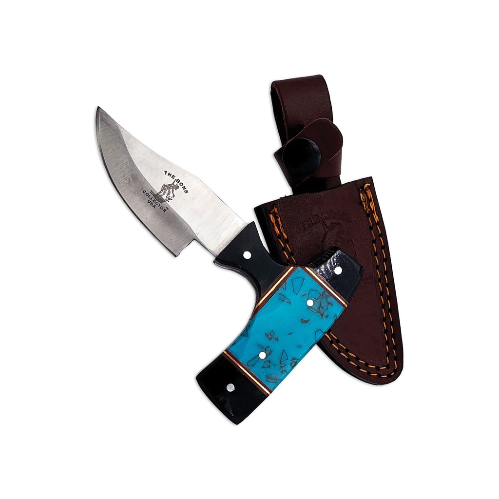 Trophy Control Compact Skinning Knife - Blue & Black Bone