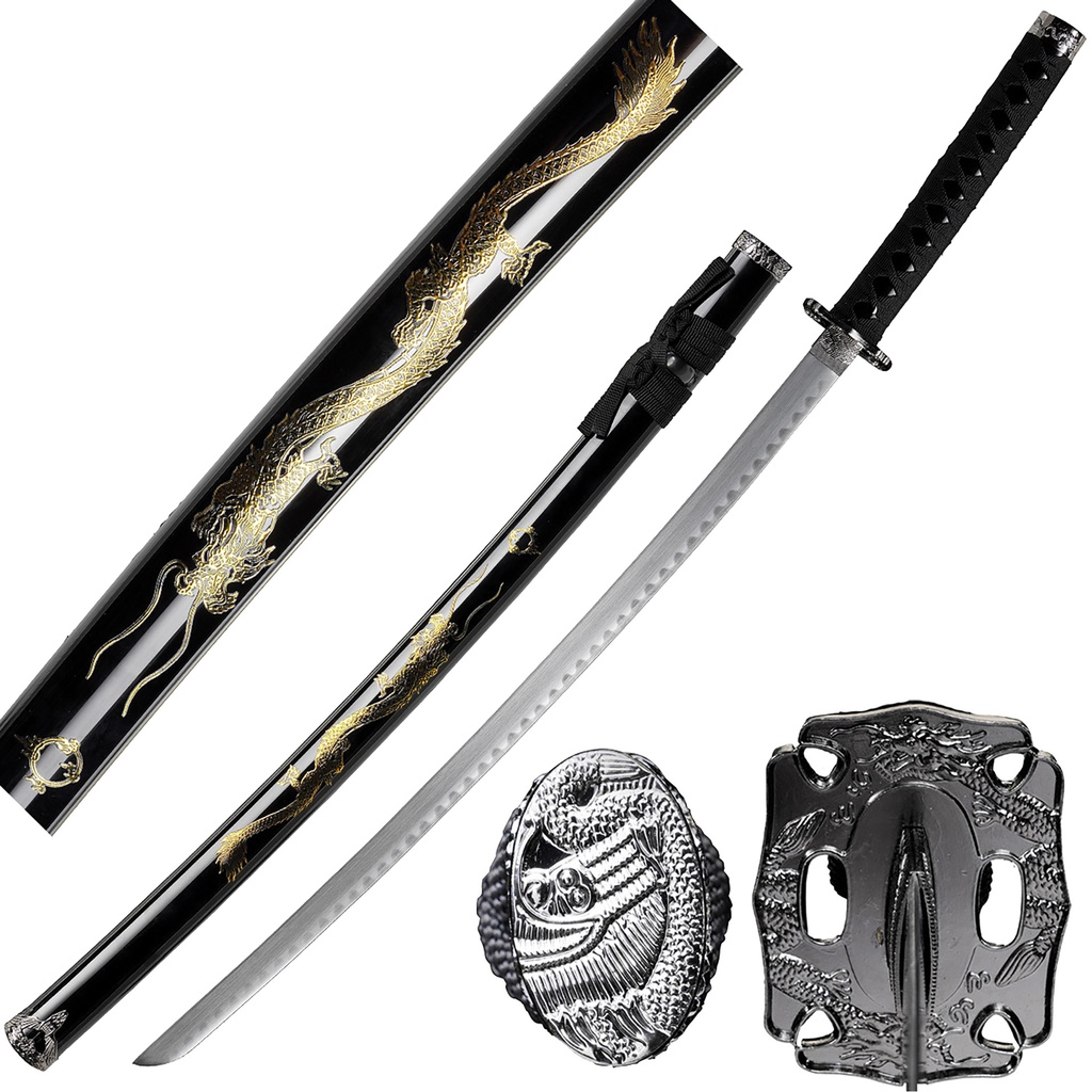 Dragon’s Oath Regal Samurai Sword - Black Gold