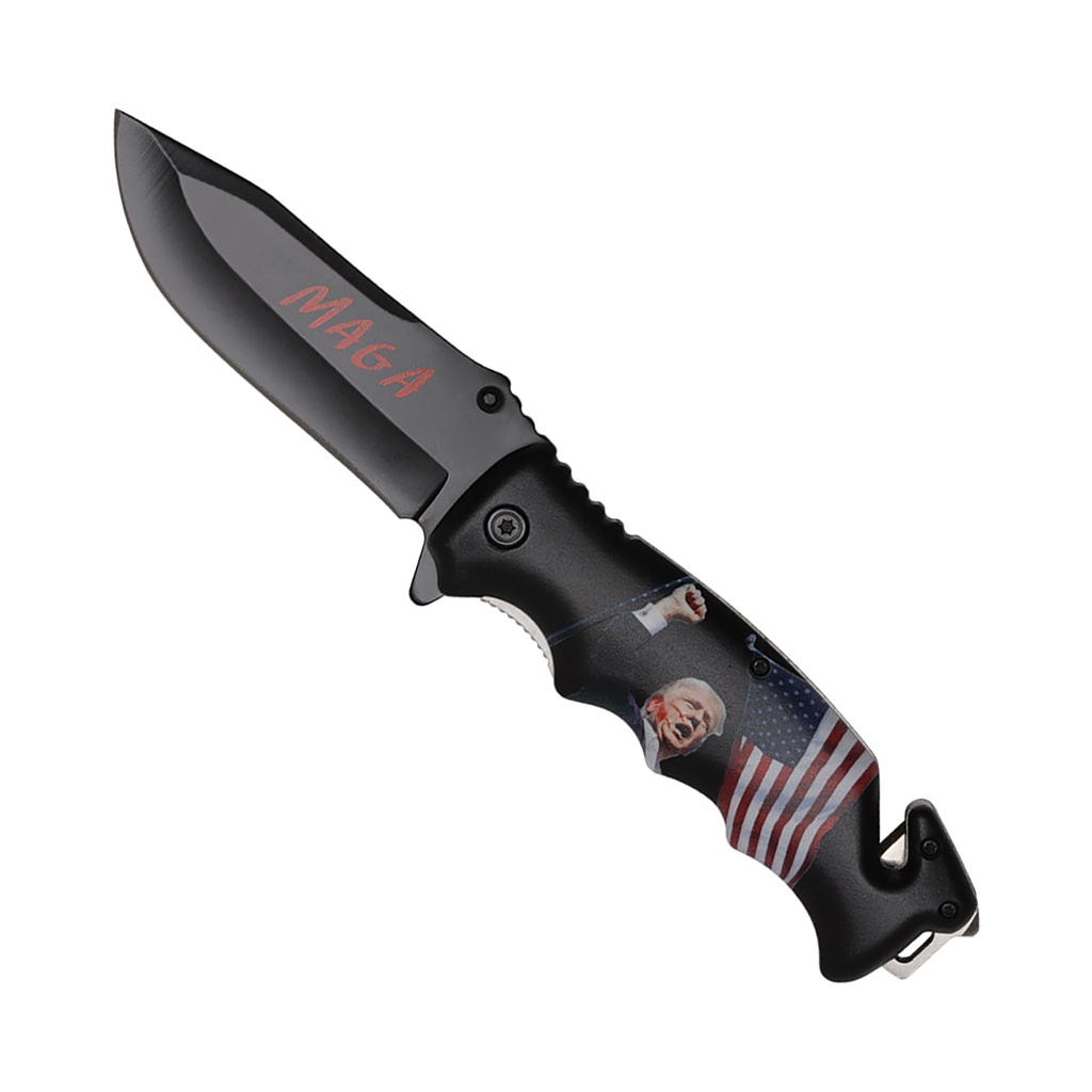 Patriot Rescue MAGA Spring-Assisted Folding Knife - USA Flag