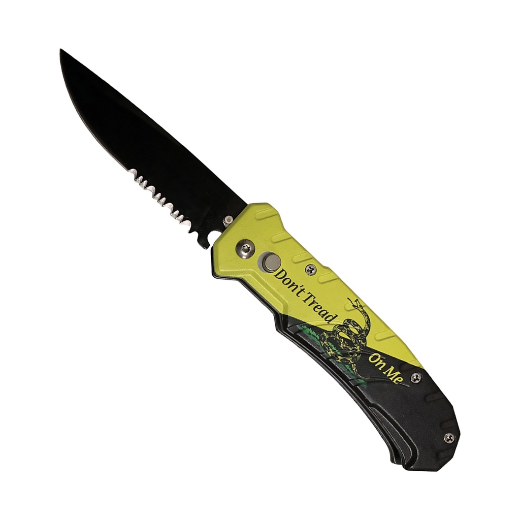 Gadsden Coil Rapid-Deploy Automatic Knife - Yellow Black Aluminum
