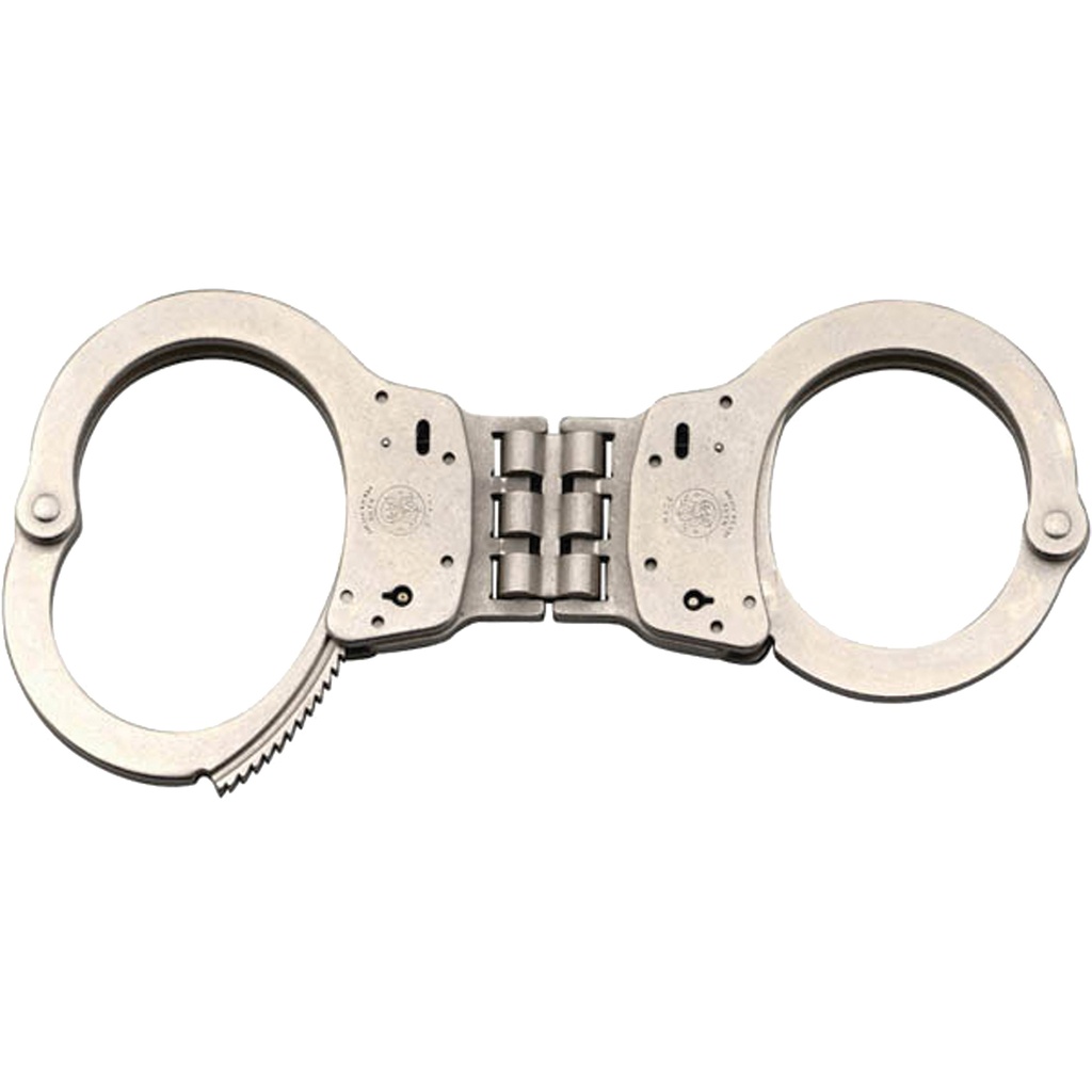 Control Hinge Duty Handcuffs - Nickel Finish