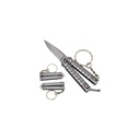 Chrome Pivot Pocket Flip Butterfly Knife - Keychain Chrome