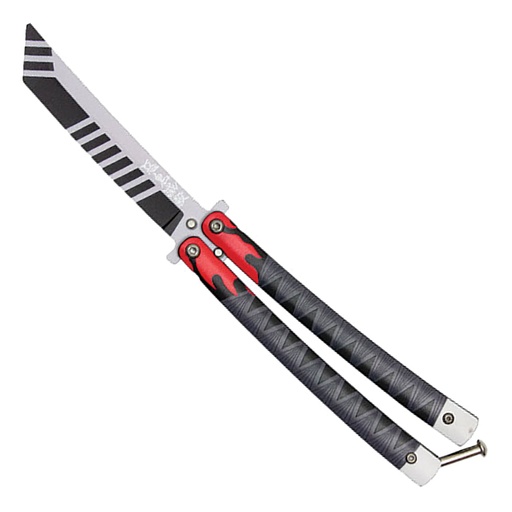 Flame-Edge Precision-Balanced Butterfly Knife - Matte Black