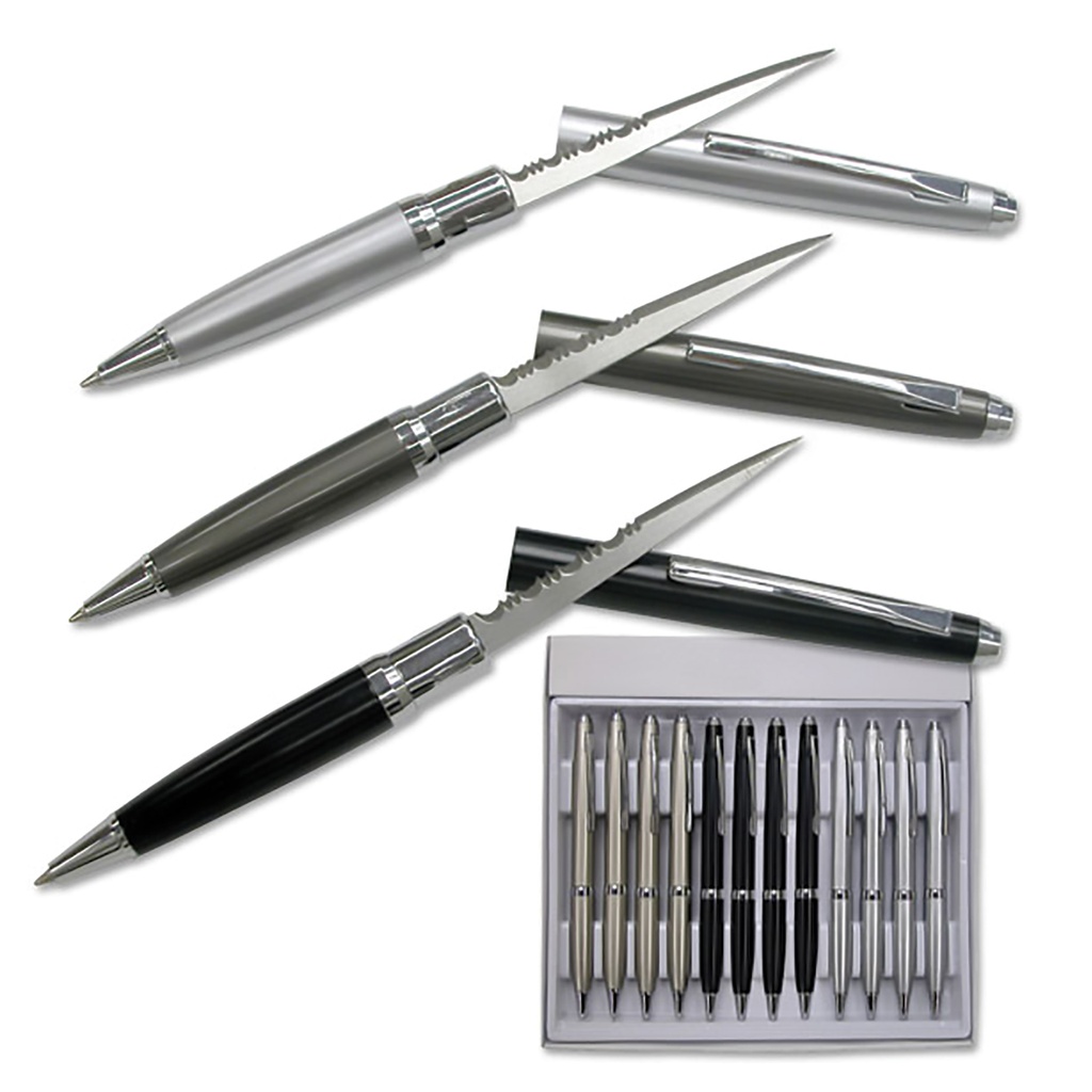 Executive Ghost Covert Pen Knife - Black and Silver