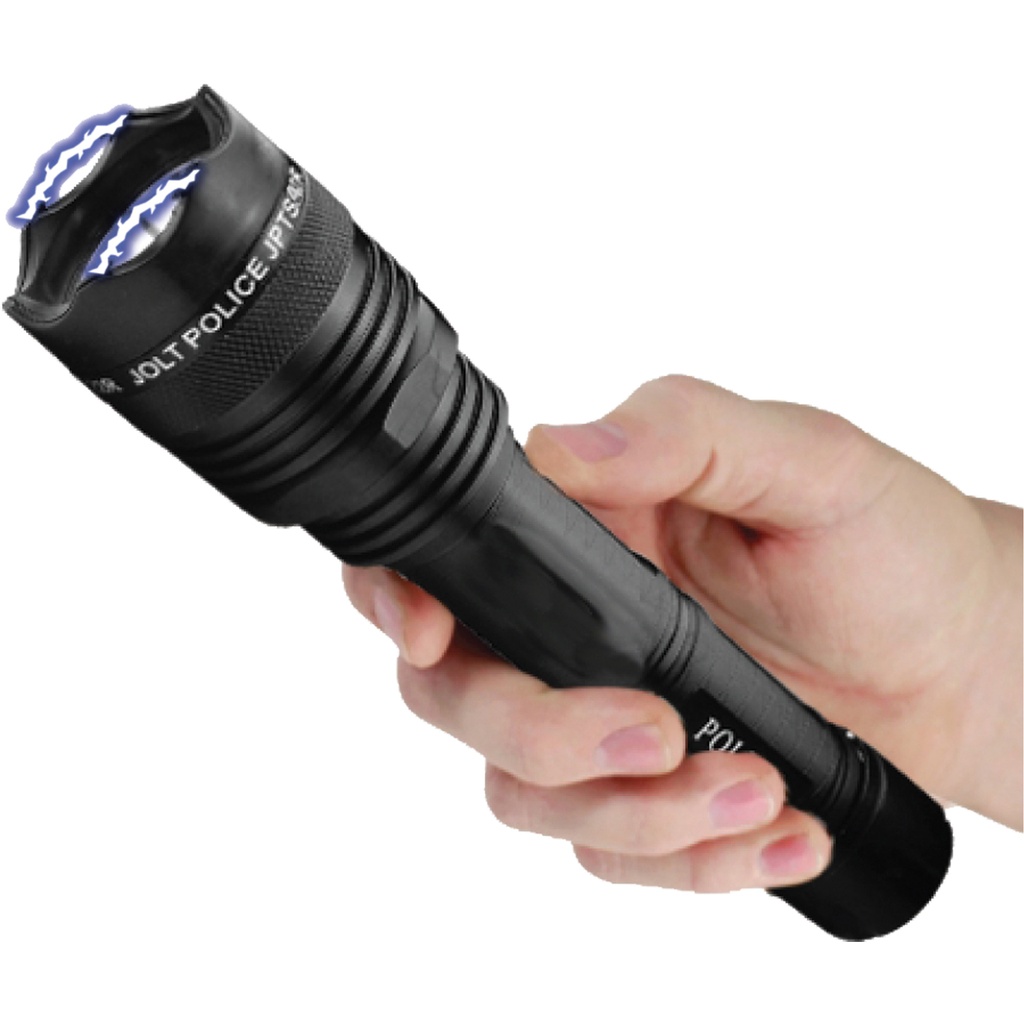 Night Watch Duty-Ready Stun Gun Flashlight - Black Aluminum