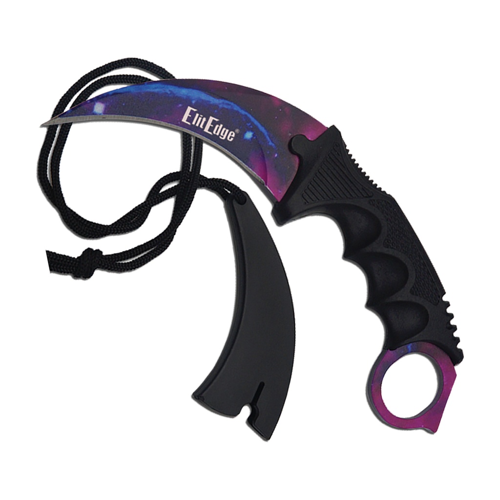 Starlit Talon Neck Carry Karambit Knife - Galaxy Blade